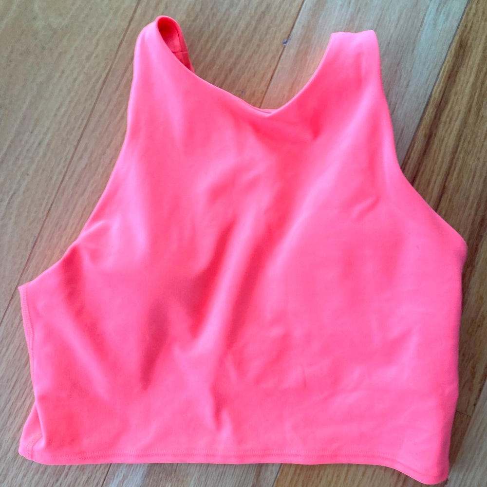 Athleta pink crop top small